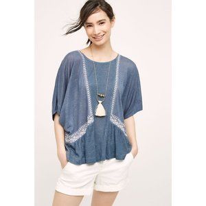 Anthropologie Tops Blue Linen Blouse